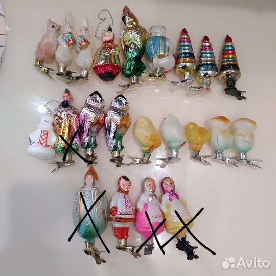 Елочные игрушки СССР на прищепке