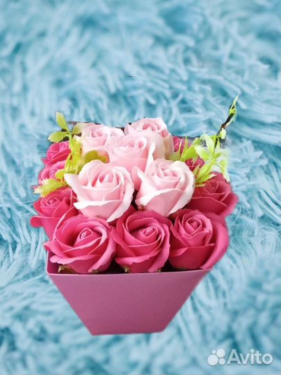 Красивый Букетик из 15 мыльных роз