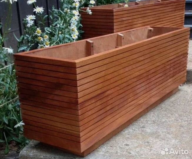 Кашпо для цветов, ящики цветов, горшки из дерева