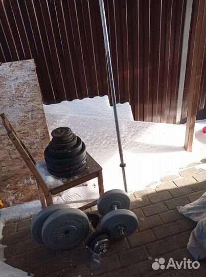 Штанга гриф блины бу