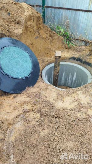 Установка септик из бетонных колец под ключ