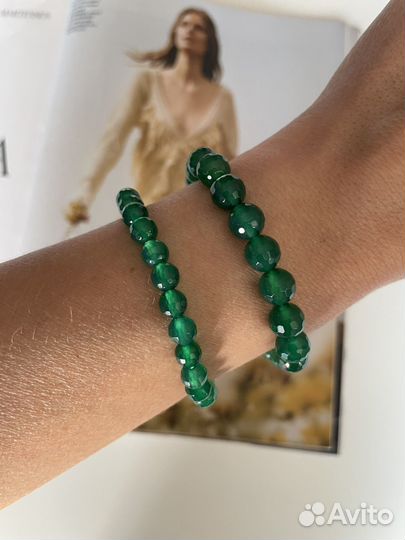 Браслеты из камней гематита, агата