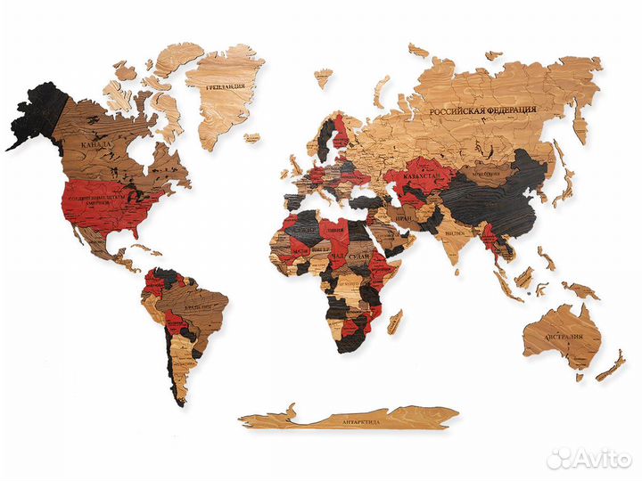 Деревянные карты мира в Тольятти