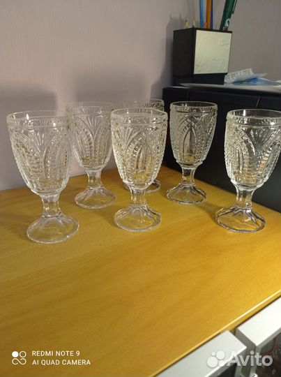 Бокалы-кубки стекло СССР, стопки хрусталь