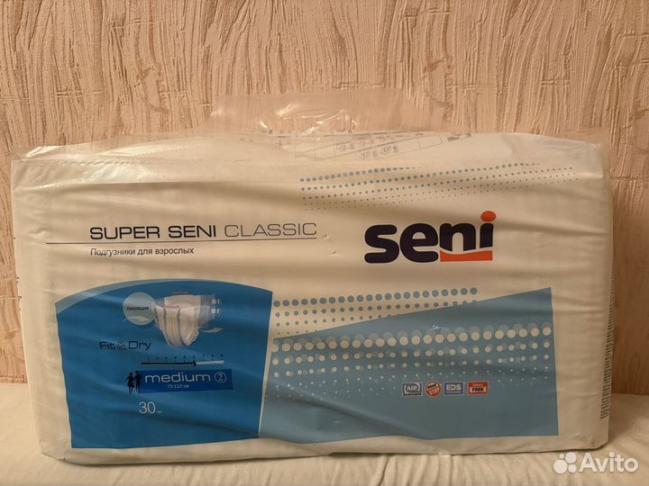 Памперсы для взрослых размер m seni по 30 штук