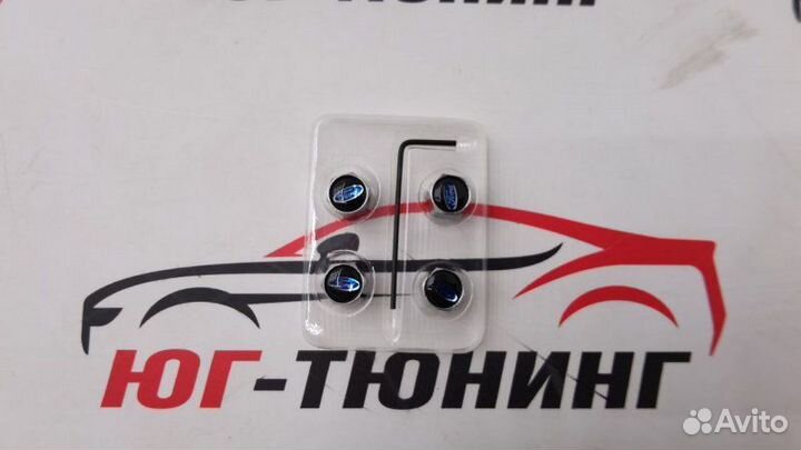 Колпачки на ниппель Ford хром с защитой от кражи