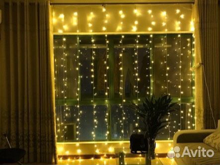 Премиум Гирлянда занавес штора