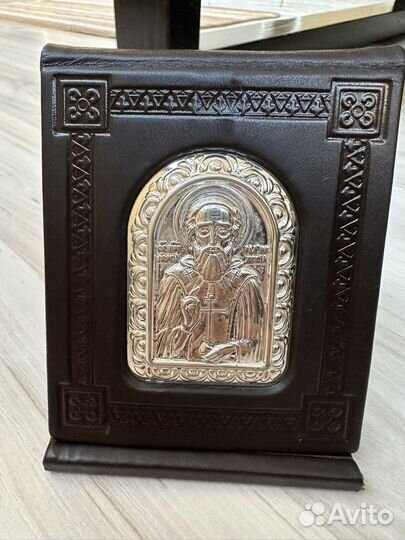 Дорожный складень икона Сергий Радонежский серебро