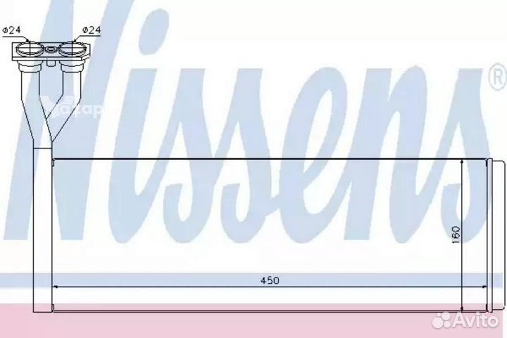 Nissens 75005 Радиатор отопителя Aluminium/Alumini