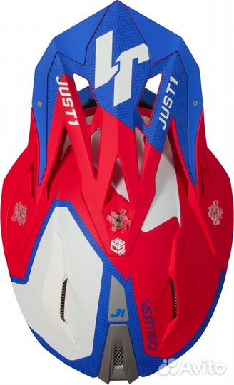 Just1 J18 Vertigo шлем кроссовый, сине-бело-красны