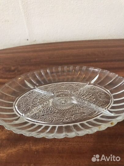 Тарелка менажница хрусталь СССР