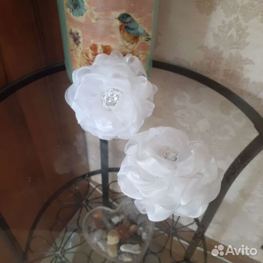 Банты для волос белые