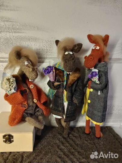 Конь в пальто интерьерная игрушка ручной работы