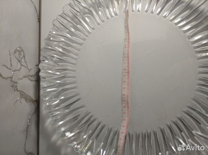 Блюдо тортница поднос стекло большая тарелка