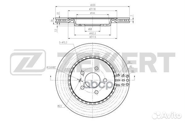 Диск торм. зад. Audi A4 IV 07- A5 07- A6 IV 1