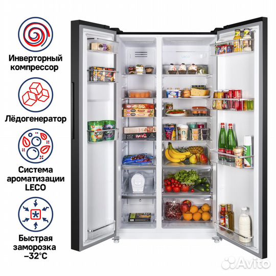 Холодильник с инвертором maunfeld MFF177nfsb