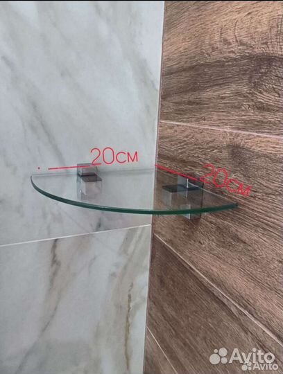 Полка угловая стеклянная настенная