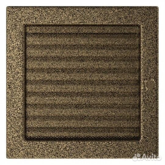 Вент решетка Kratki черная/золото с жалюзи 17 см 4