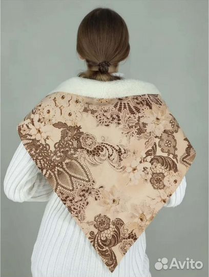 Зимний платок экозамша