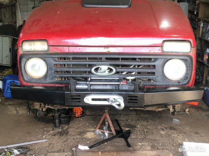 Силовой бампер Нива 2121 под лебедку 9500-12000lbs