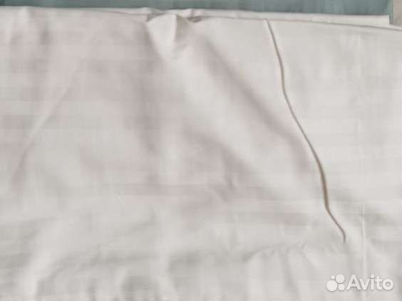 Наволочка 50х70 страйп-сатин новая цвет кремовый