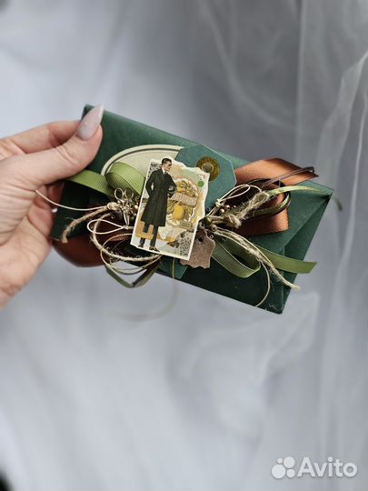 Мужской конверт для денег 8* 16 см