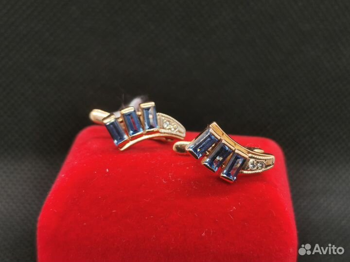 Серьги с Топазами 585 проба