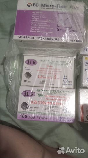 Иглы для шприц ручек 4 мм, 5 мм, 6 мм, 8 мм novo f