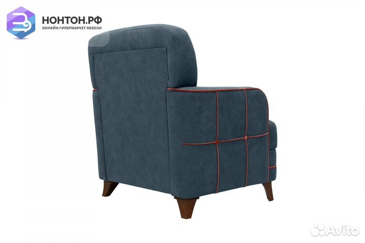 Кресло Черри синее / коралловое