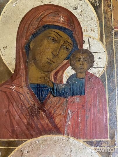 Храмовая икона Николай Чудотворец с избранными 19в