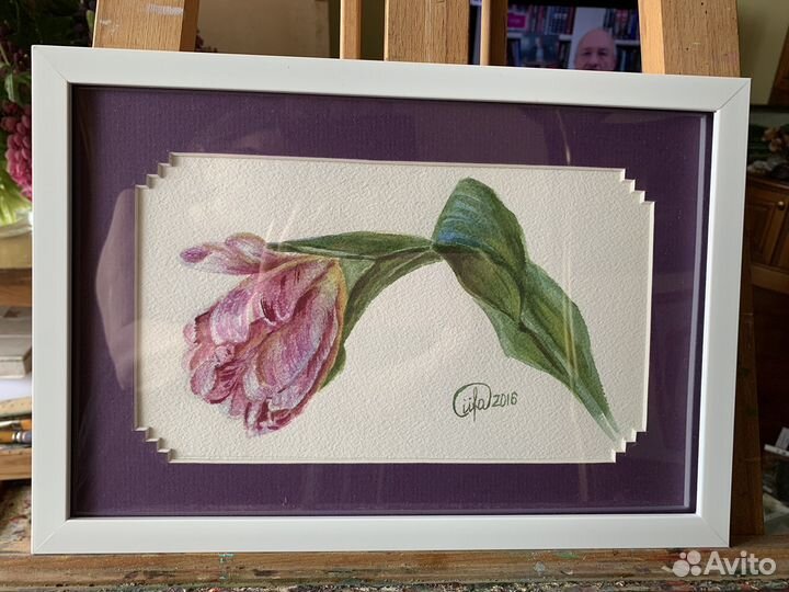 Картина акварель цветы