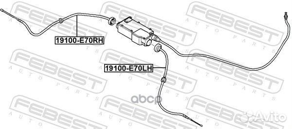 Трос ручного тормоза левый 19100E70LH Febest