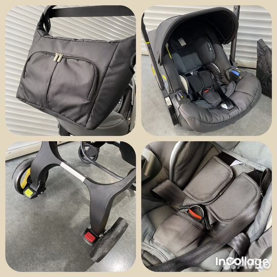 Новая коляска автолюлька 4в1 черная