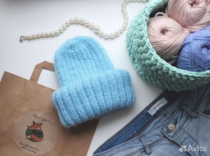 Шапка вязаная из мохера