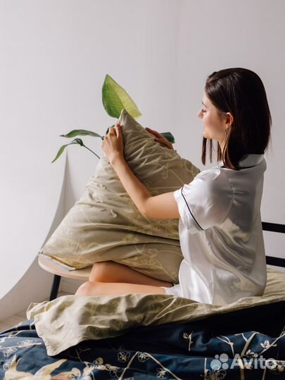 Комплект постельного белья с евро простыней