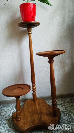 Подставка для цветов, натуральное дерево