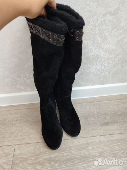 Сапоги женские зимние 38 натуральная кожа велюр