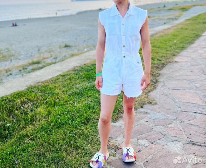 Джинсовый комбинезон для девочки р 158