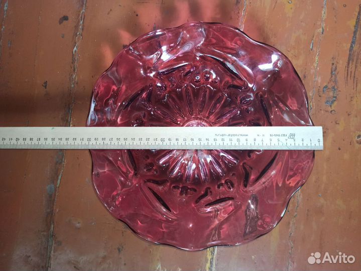 Ваза Богемия конфетница Чешское стекло СССР