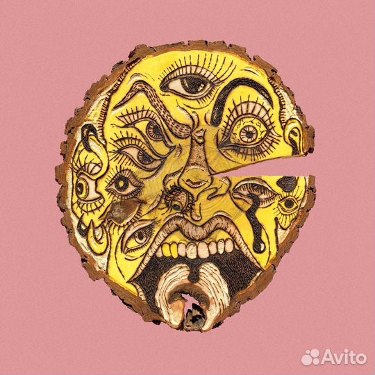 Картина на деревянном спиле выжигание