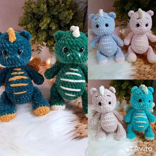 Мягкая игрушка. Вязаный дракончик. Символ 2024