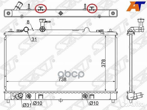 Радиатор mazda 6 -12 sgmz00052 Sat