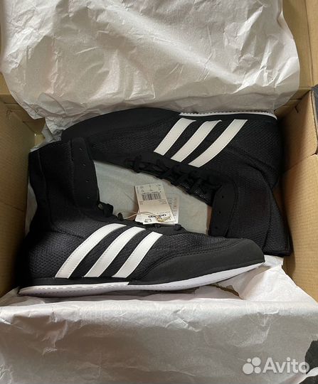 Боксерки adidas box hog 2 черно-белые р-41