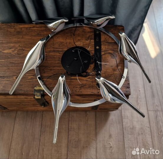 Люстра, светильник хром птички Nomi