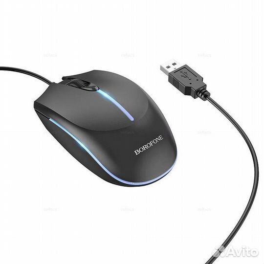 Проводная мышь borofone BG10, black