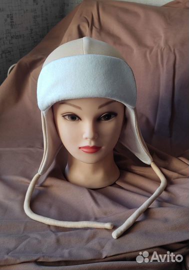 Шапка ушанка из трикотажа на утеплителе