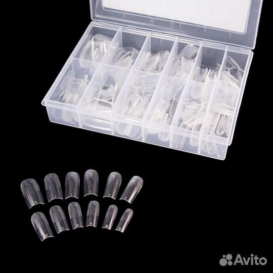 Гелевые типсы для наращивания (средний квадрат)