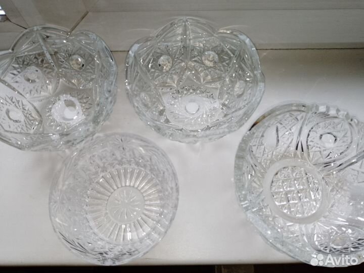 Хрусталь вазы, бокалы, салатницы