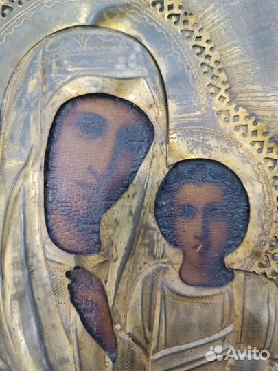 Икона старинная Казанской Божией Матери