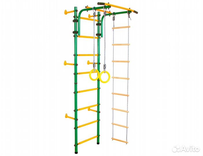 Шведская стенка пристенная Юный Атлет-С (зеленая)